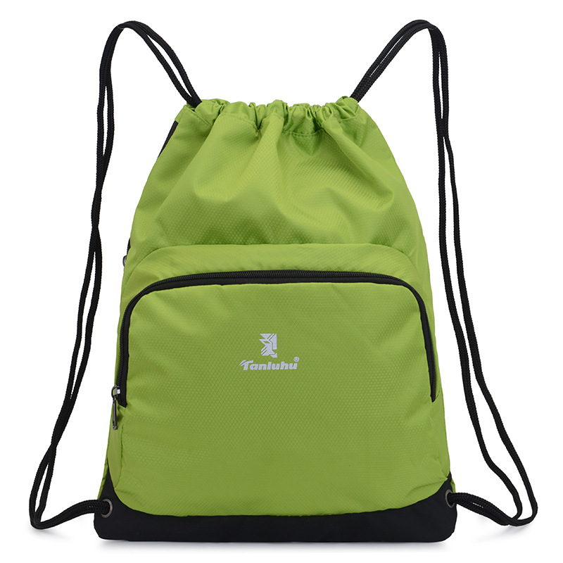 To stykker gymnastiktaske stærk pakke 17l pakningskuber stor kapacitet snøre taske sportsbundt camouflage taske fitness rygsæk: 1 stk-grøn