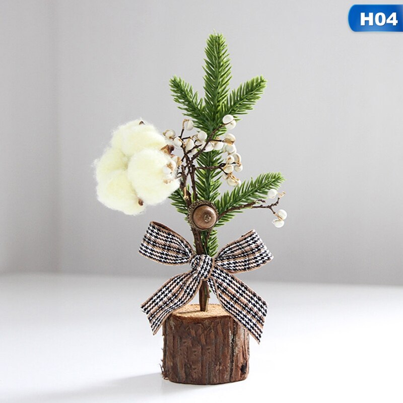 Desktop Christmas Pine Tree Small Pine Tree Mini Tree Desktop Home Decoration Ornaments Pine Branch Floral Ornaments Small Tree: 4