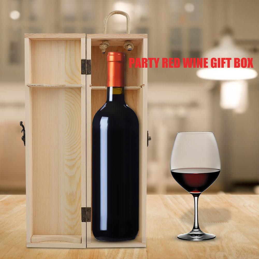 Wooden Red Wine Bottle Box Wine Packing Box Birthday Beer Collection For Wine Collectors Bar Accessories