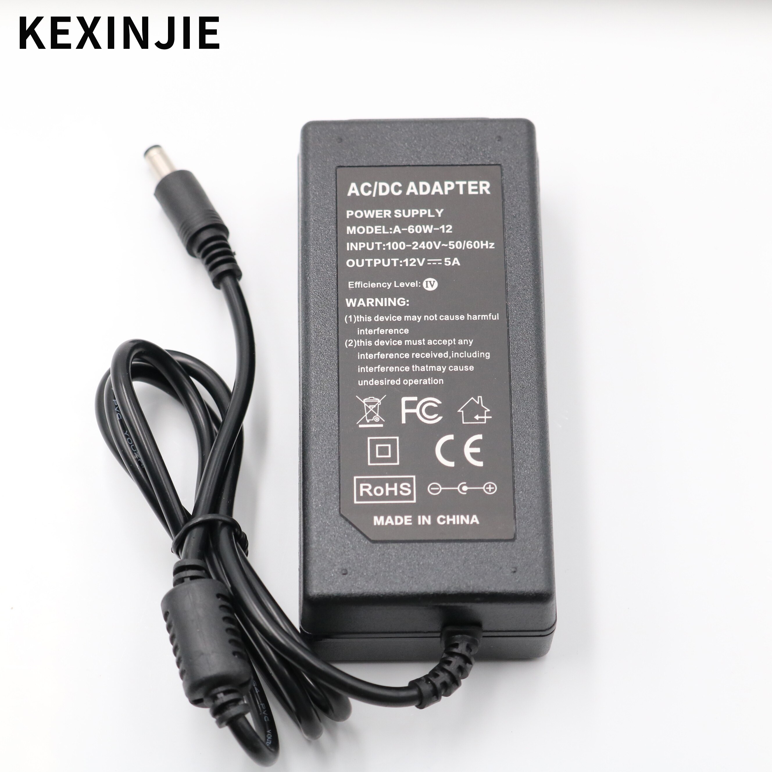 12V 5A AC 100V-240V 60W Converter power Adapter DC12V 5A 2.1mm-2.5mm*5.5mm DC Plug Power Supply Adapter Charger