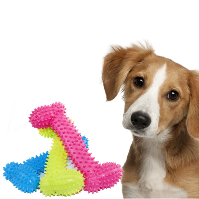 Pet Dog Rubber Chew Toys Durable Bone Shaped Chew Toys Puppy Tooth Training Products Releasing Pressure Toy for Cat Dog