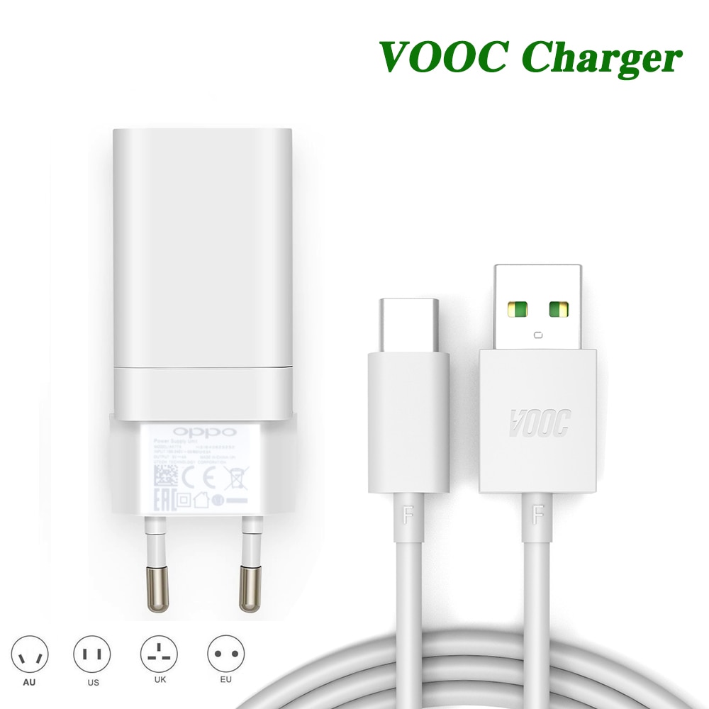 5V 4A Snelle Vooc Oplader Voor Oppo Find X R17 R17PRO Reno Mobiele Telefoon Vooc Charger Usb C Type-C Kabel