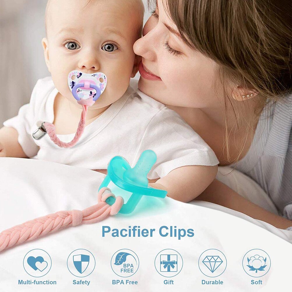 4PCS Baby Pacifier Chains Anti-Fall Pacifier Clips Braided Pacifier Holder Anti-Dirty Rope Pacifier Chain Holder 23cm #20