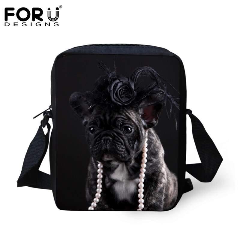 FORUDESIGNS kobiety Mini krzyż ciała torby dla dziewcząt chłopców słodkie 3D buldog francuski druku damskie Messenger torby podróżne torebka na ramię: H5795E