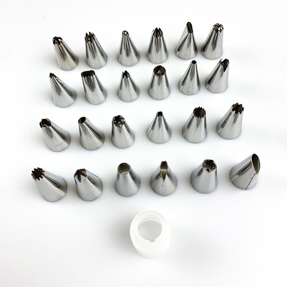 27Pcs Rvs Cake Decorating Tip Pipping Nozzles Pastry Russische Nozzle Tips Voor Zoetwaren Tools Decor Tip Cake Tool