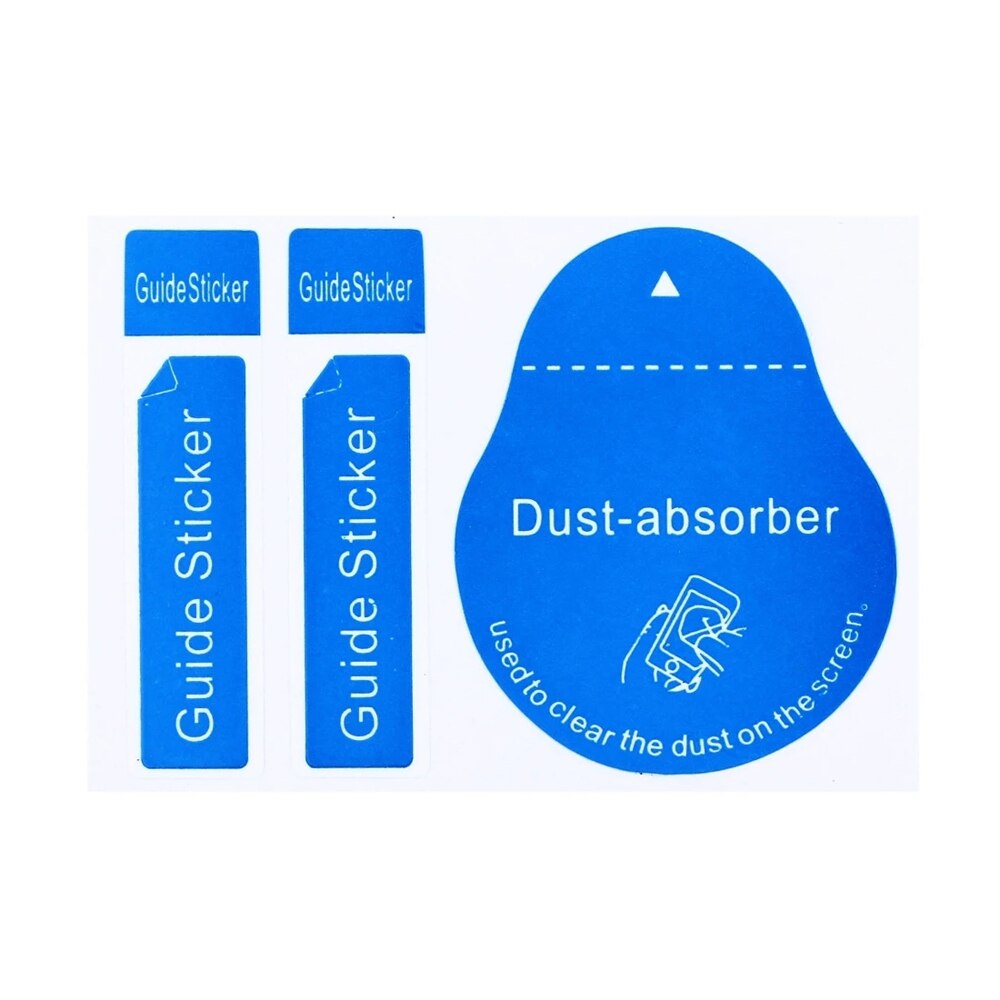 50 Stuks Blauw Stofverwijdering Telefoon Scherm Schoonmaken Tool Alle Mobiele Telefoons 3 In 1 Dust-Absorber + Gids sticker Clear Stof Op Scherm: Default Title