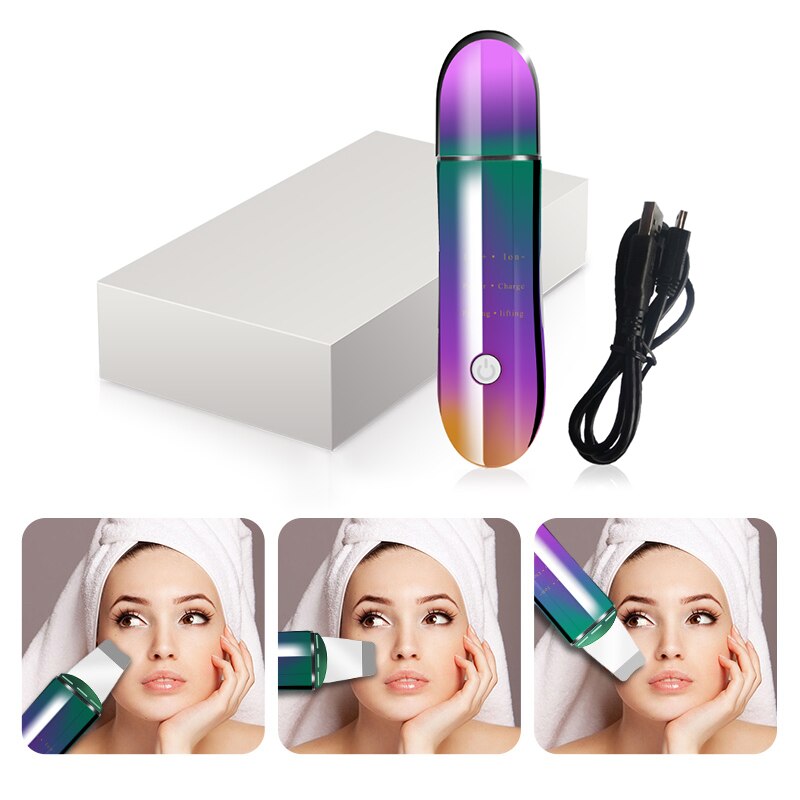 2021New Ultrasone Huid Scrubber Diepe Gezicht Reinigingsmachine Peeling Schop Facial Pore Cleaner Gezicht Huid Scrubber Lift Machine