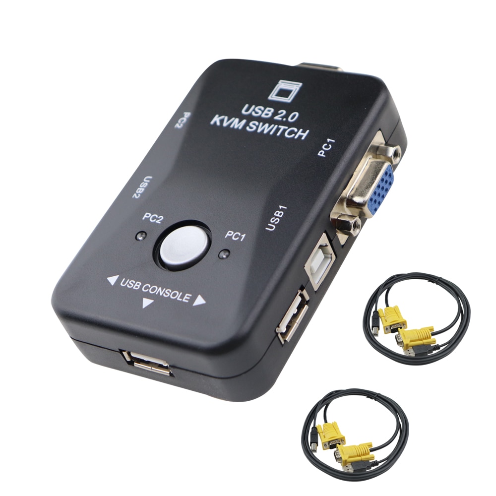2 in 1 Heraus USB 2,0 VGA KVM schalten Kasten 2-Hafen PC Monitor Schalter Kasten Adapter Für Computer tastatur Maus Monitor Stecker und Spielen