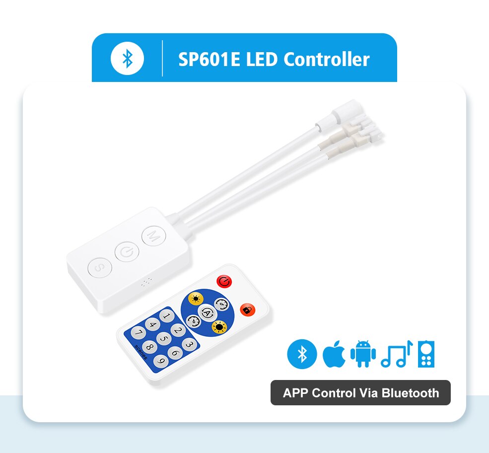 WS2812B Controller SP110E Bluetooth Pixel LED Controller Voor WS2811 WS2812B SK6812 Magic Lights Led Pixels Strip APP Controle