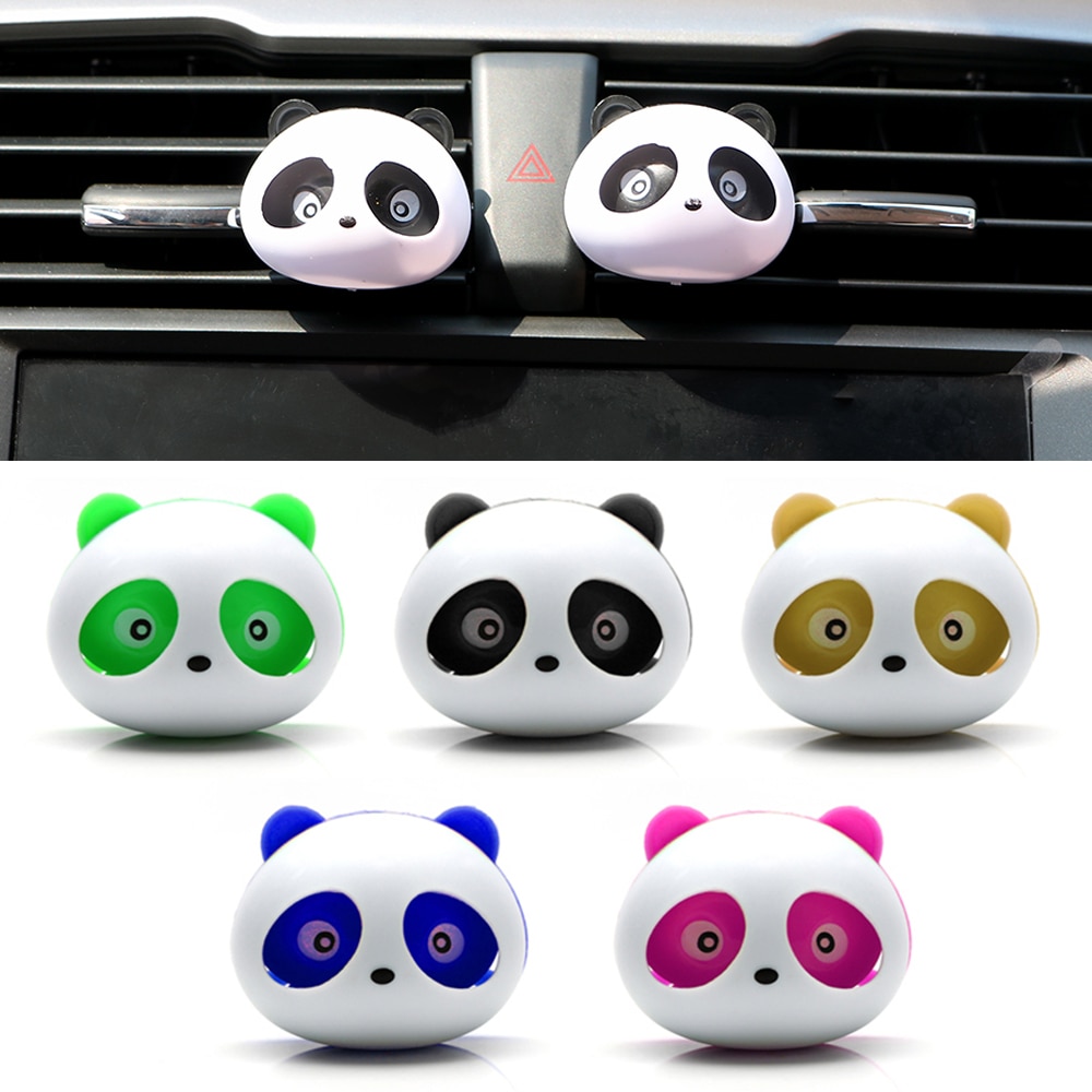 2pcs Car Outlet Perfume Air Conditioning Vent Air Freshener Car Styling Cute Panda Eyes Perfumes Auto car-styling Free Ship