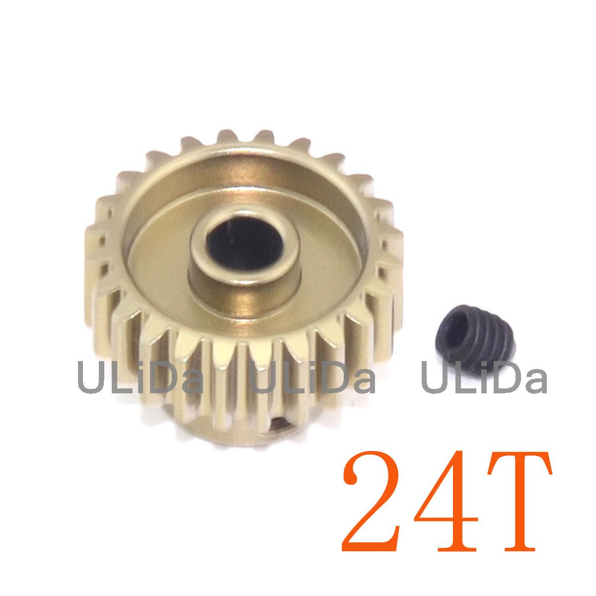 Metal 48P Spur Gear 92T 85T 80T Pinion 19T 20T 21T 22T 23T 24T 25T 26T Motor Gears For Sakura R31 G31 SCX10 AX10 HPI: 24T