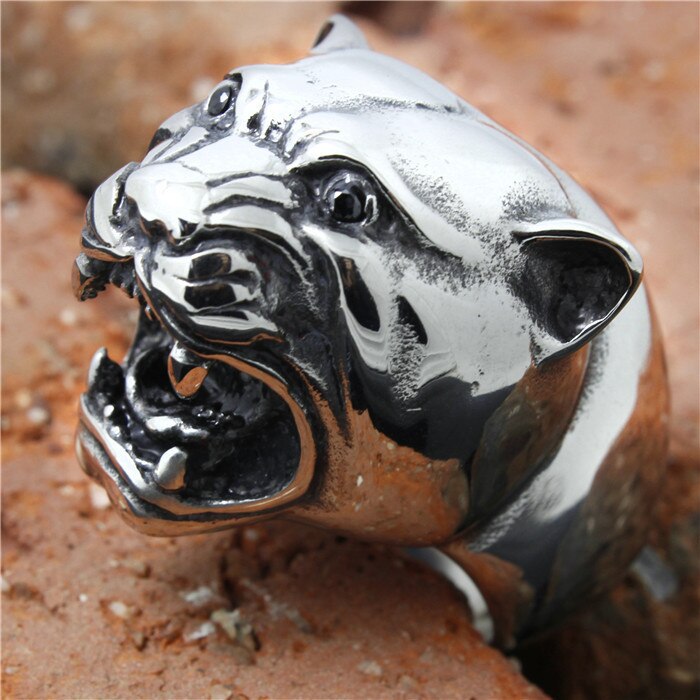 1 st Heren Jongens 316L Roestvrij Awesome Ring Tiger Head Ring Factory Prijs