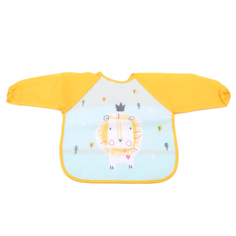 Waterproof Baby Infant Full Sleeve Bibs Cute Cartoon Animals Children Long Sleeve Apron Coverall Feeding Bibs: C