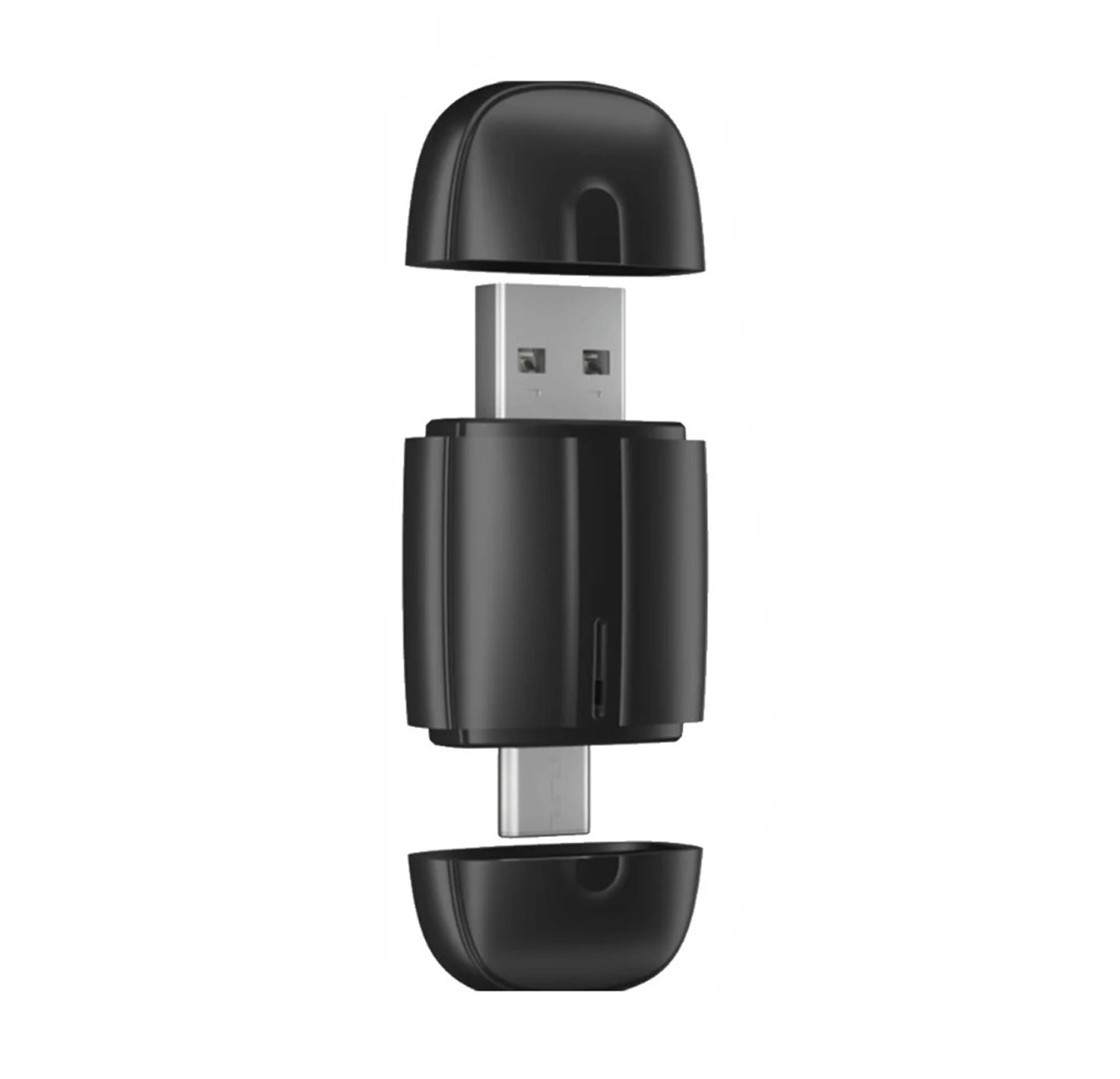 2 in 1 Wireless Carplay Adapter for Android iPhone Mini Box Double Head USB/Type-C Wired to Wireless Android Auto Adapter: black