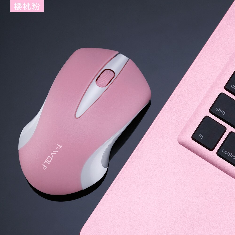 Pink computermus sød gamer pige mus bærbar forretningsmus trådløs optisk mus mute mus til bærbar computer: Pk-uden batteri