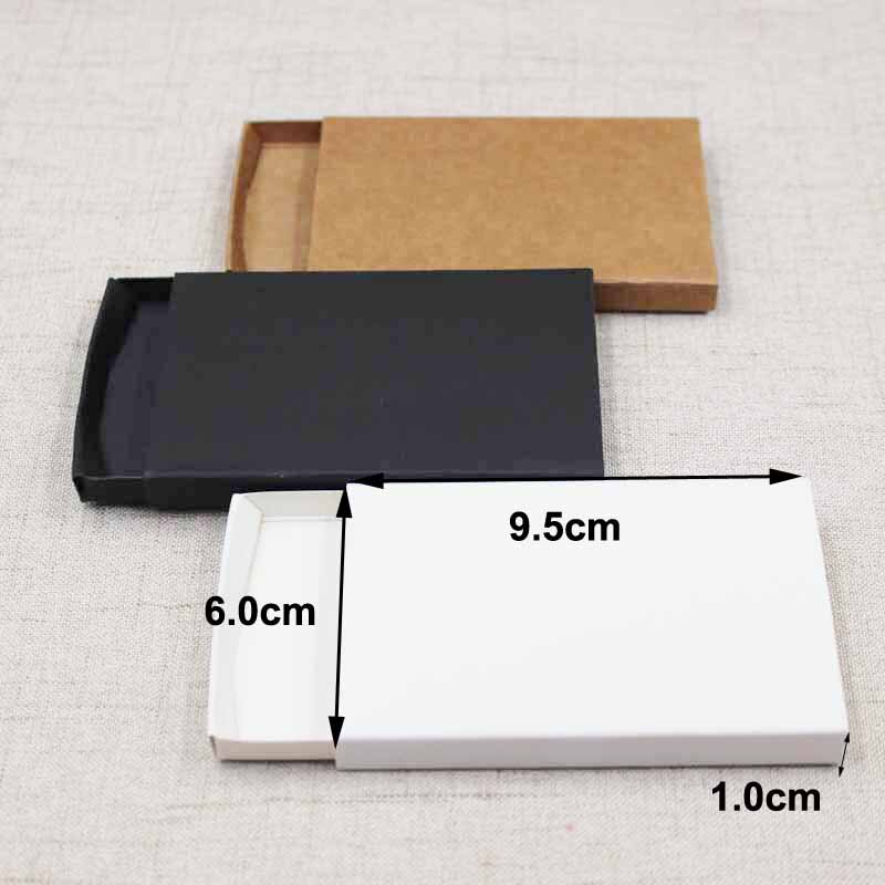 10pcs DIY blank kraft/black/white cardboard slide drawer box / candy favor packing display box custom cost extra