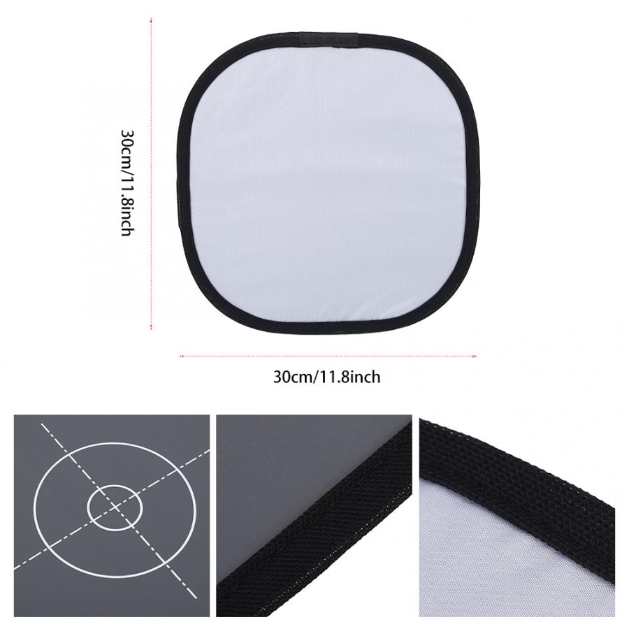 18 "Inch 30Cm 18% Opvouwbare Grijskaart Reflector Witbalans Double Face Focus Board Met Draagtas