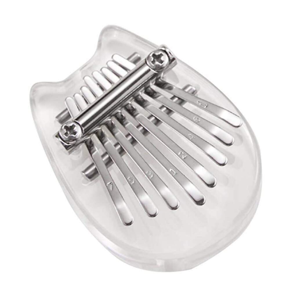 8 toetsen kalimba mini duimpiano vingerpiano transparant acryl vingertoetsenbord muziekinstrument 8- toetsen kalimba: Tekenfilmkat