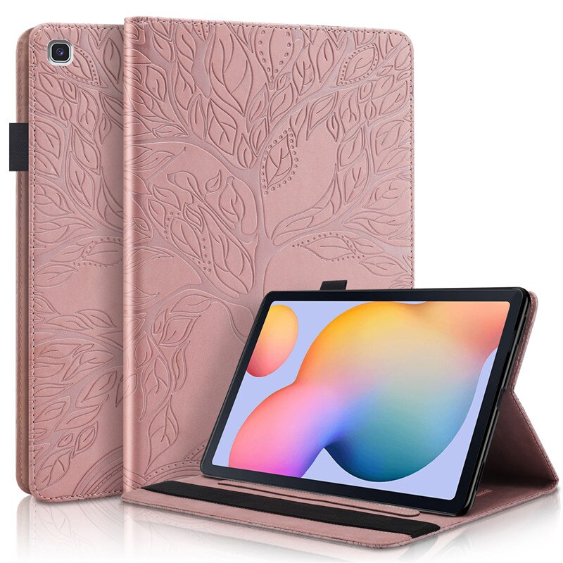 3D Boom Reliëf Voor Samsung Galaxy Tab S6 Lite Case SM-P610 P615 Boek Cover Voor Samsung Galaxy Tab S6 Lite 10.4 Tablet + Stylus: Rose Gold