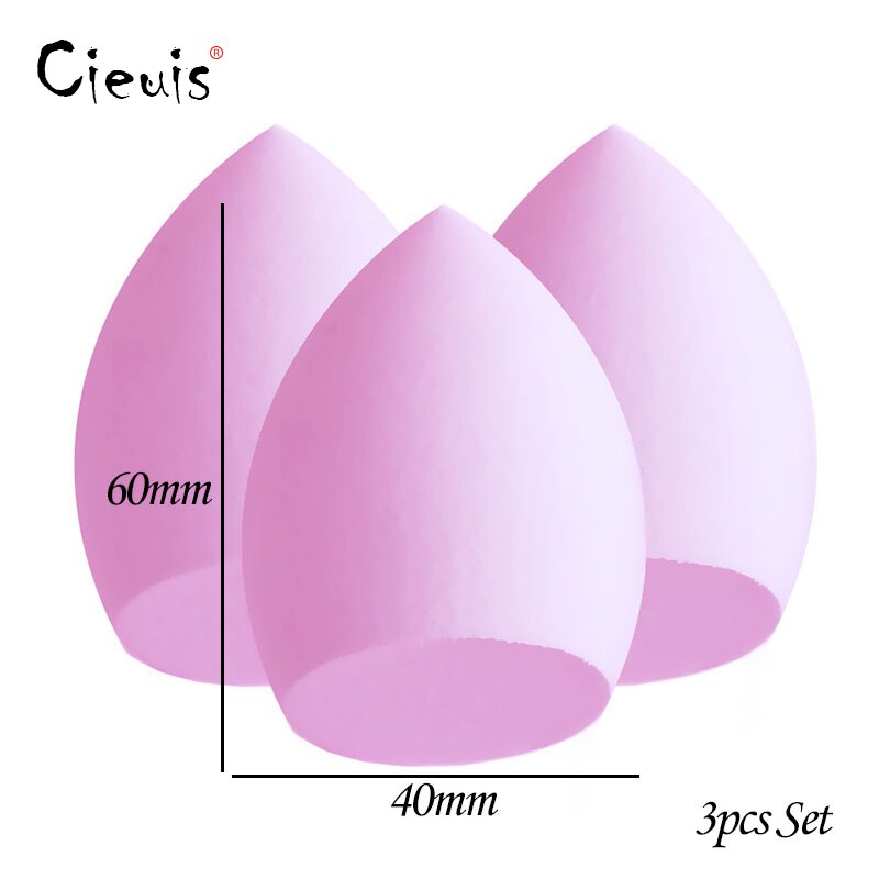 3pc maquillage éponge cosmétiques bouffée mélangeur ensemble Puf maquillage éponge pour maquillage visage poudre liquide fond de teint Puf pour directe: 3pcs Pink  Olive