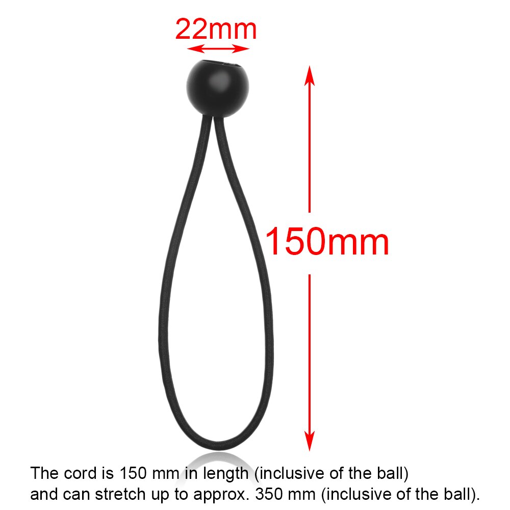 10PCS Black Ball Bungee Pack Shock Elastic Tie Loop Cord Fixing Securing Trailer Ropes Buckle Backpack Accessories Outdoors Tool