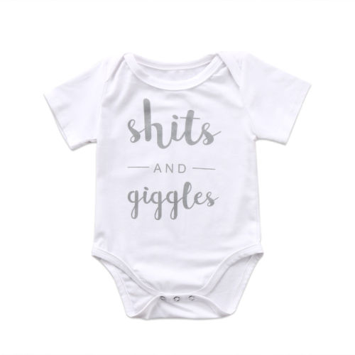 Cotton Newborn Baby Boy Girl Letter Printed Romper Jumpsuit Clothes Sunsuit Outfit Baby Clothing