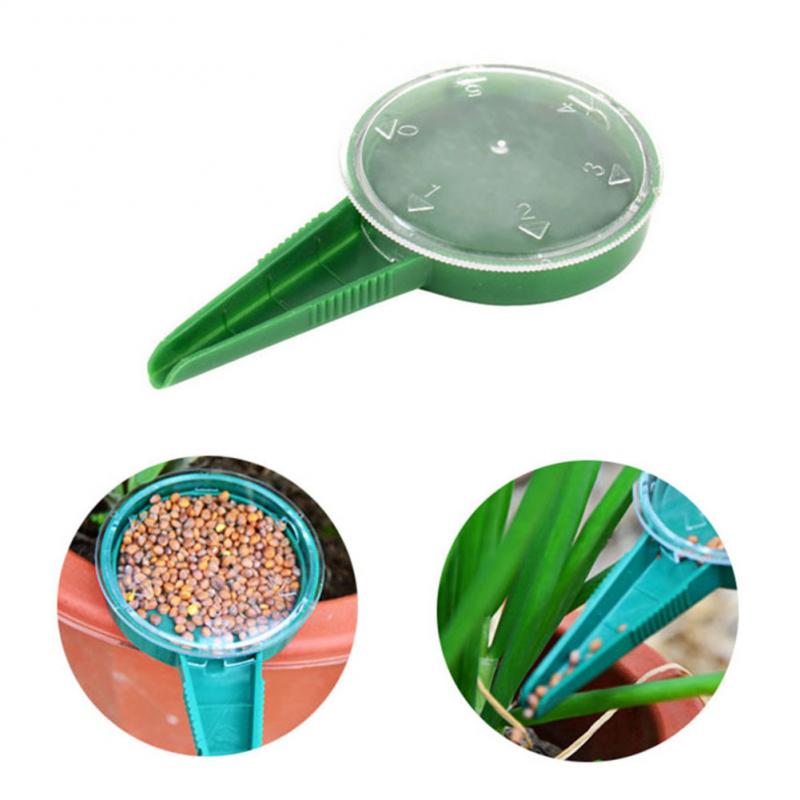 Herramienta dispensadora de semillas para jardinería, herramienta de mano ajustable de 5 engranajes, para jardín, flores y plantas