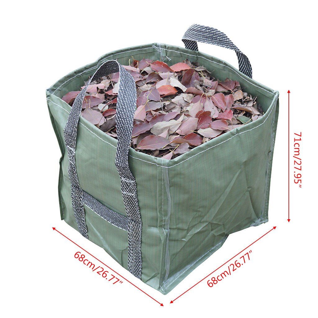 Square 252L Reusable Garden Leaf Bag Folding Gardening Container with Handles Gardening Containers for Lawn and Yard Waste