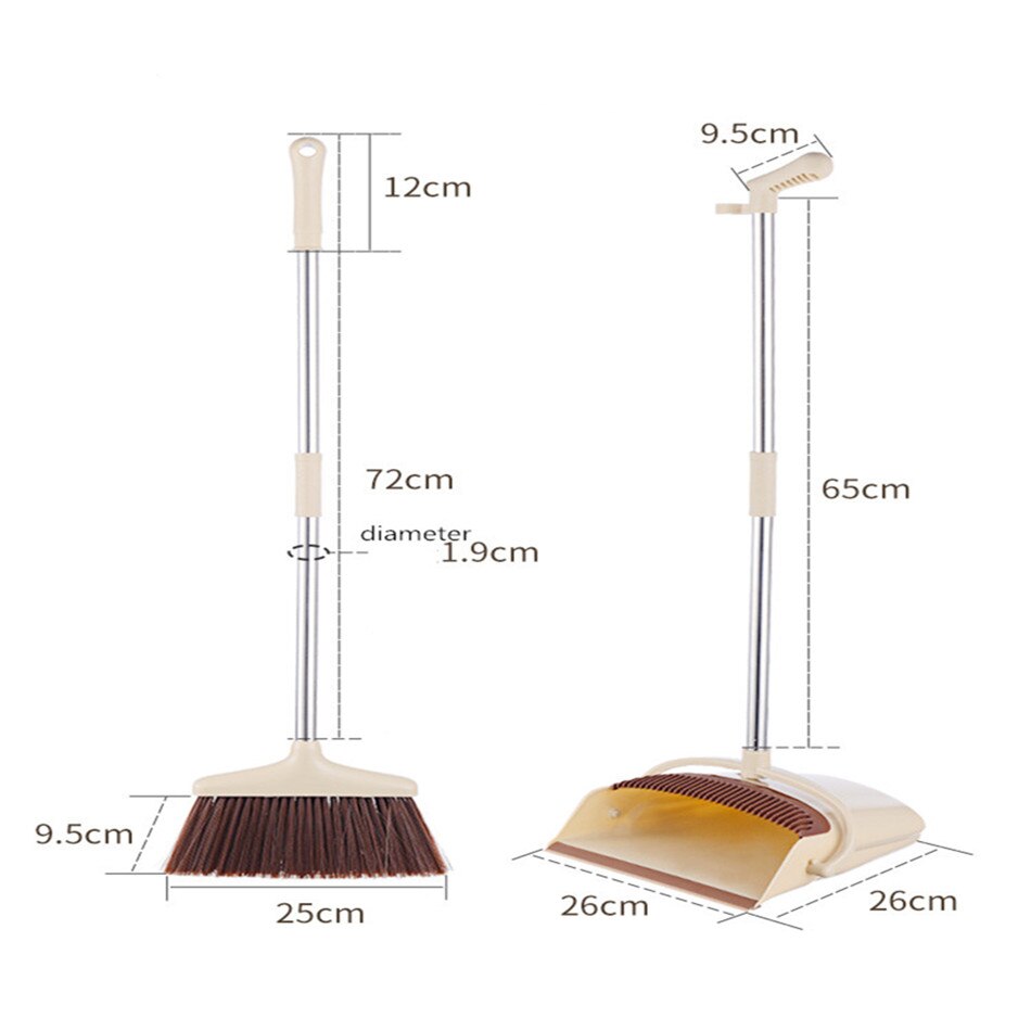 Long Handle Dustpan Extendable Broom Lazy Set Dustless Durable Accessories Household Cleaning Tool Broom Dustpan Suit