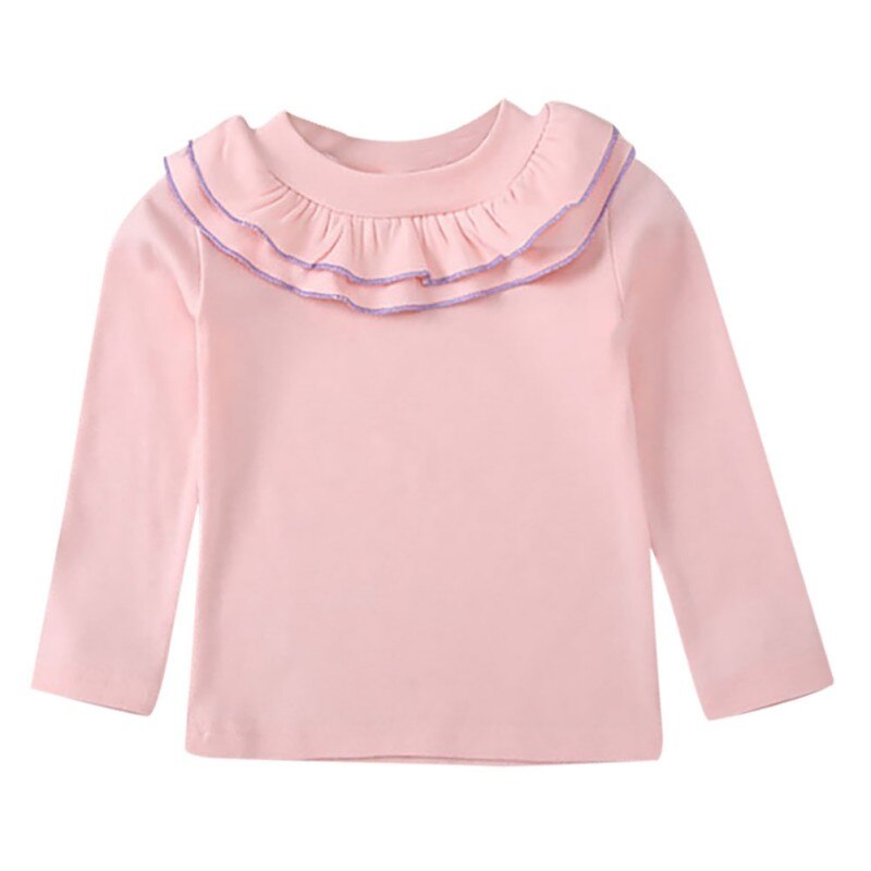 Herfst Meisjes T-shirt Lange Mouwen Baby Kids Kraag Dieptepunt Shirt Voor Kinderen Kleding Lente Meisje Tops: PDTOP7-2 / 130