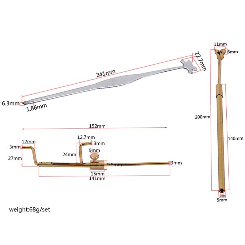 Violin reparation verktyg set violin ljud post gauge mätare retriever clip setter luthier kit musikinstrument tillbehör