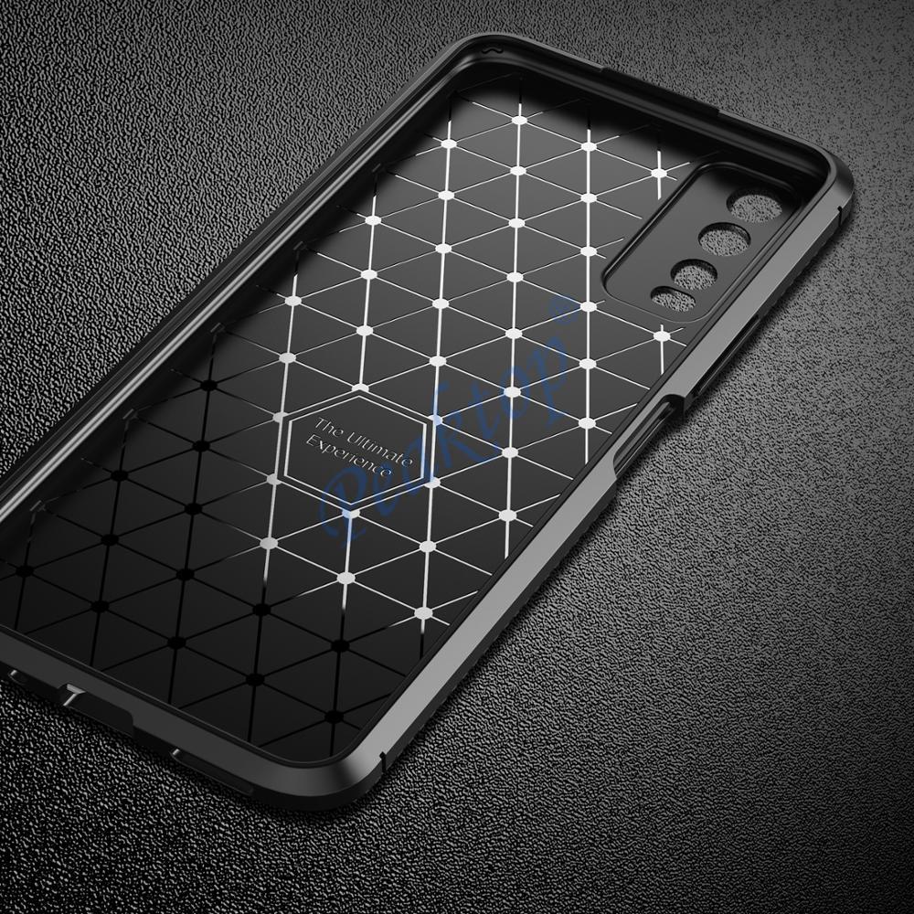 Case Voor Vivo Y20 Luxe Carbon Fiber Shockproof Soft Tpu Armor Case Voor Vivo Y20i Y20S Y11S Y12S
