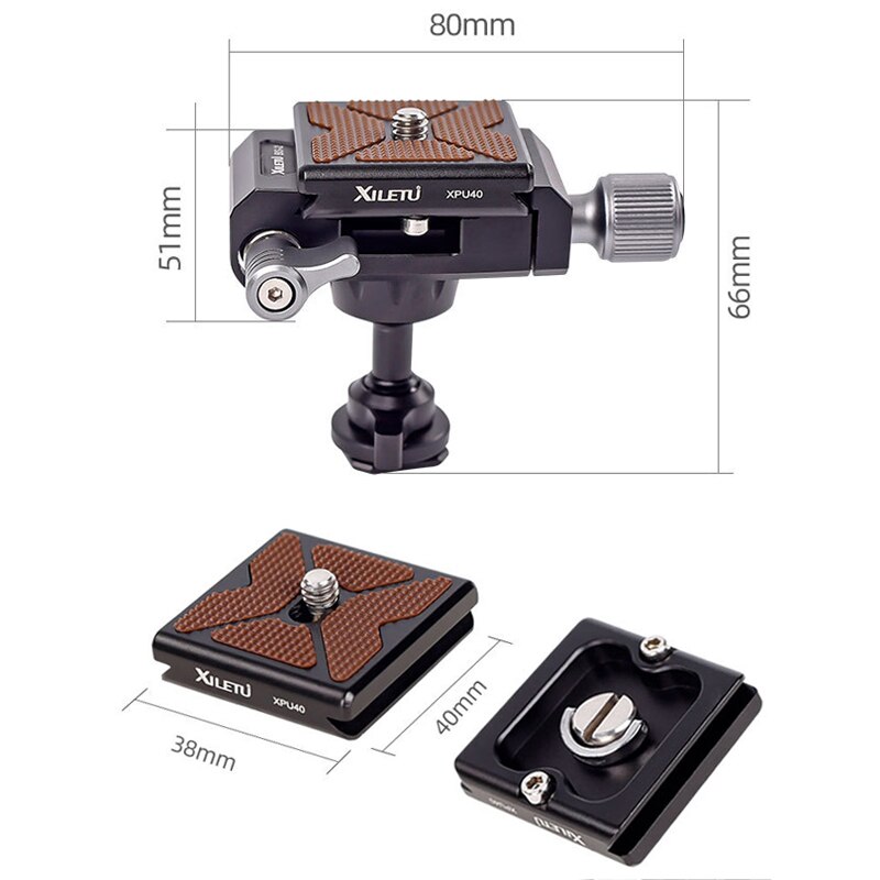 XILETU BS-2 Metal Cold Shoe Clip Ball Head Lightweight Mini Tripod 360 Degree Panoramic Heads Stand for DSLR Micro-Single Camera