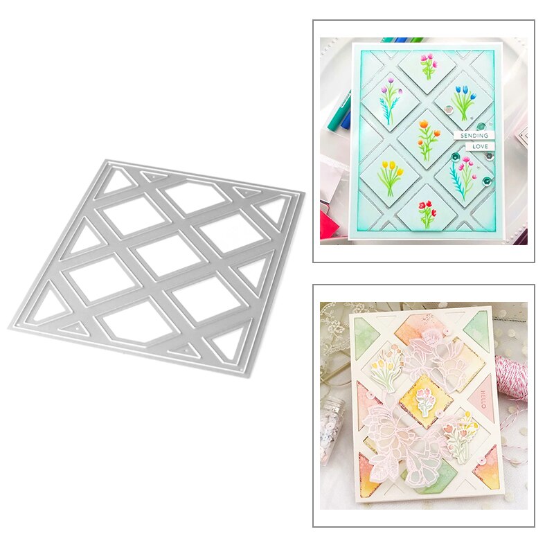 Rectangle and Square Pyramid Frame Background Metal Cutting Dies For DIY Scrapbooking Card Paper Album Making no stamps