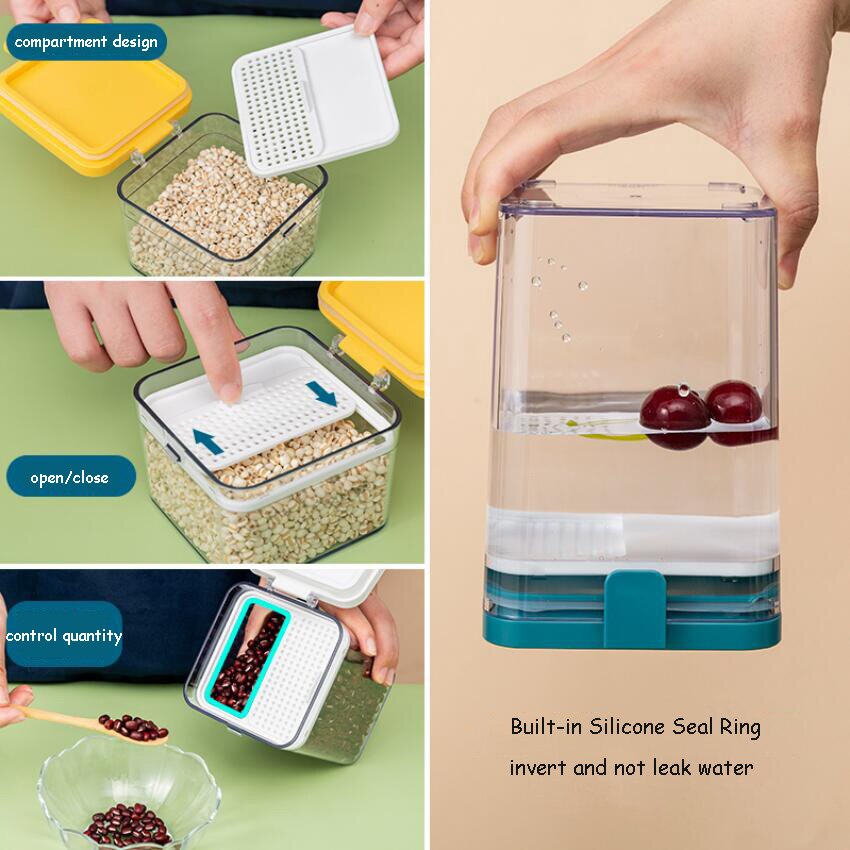 Kitchen Food Storage Sealed Container Airtight Jars with Lid for Storage Seasoning Candies Snack Cereal Pasta Tea Sealed Tank