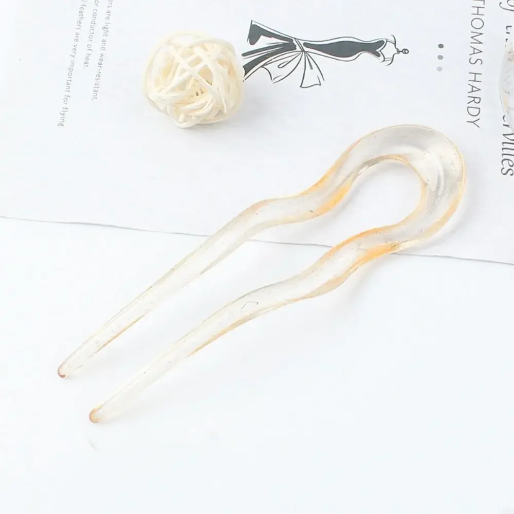 Horquilla para el pelo en forma de U, palitos para el pelo de geométrico a la de acetato, horquilla de carey, accesorios para la cabeza para mujeres y niñas