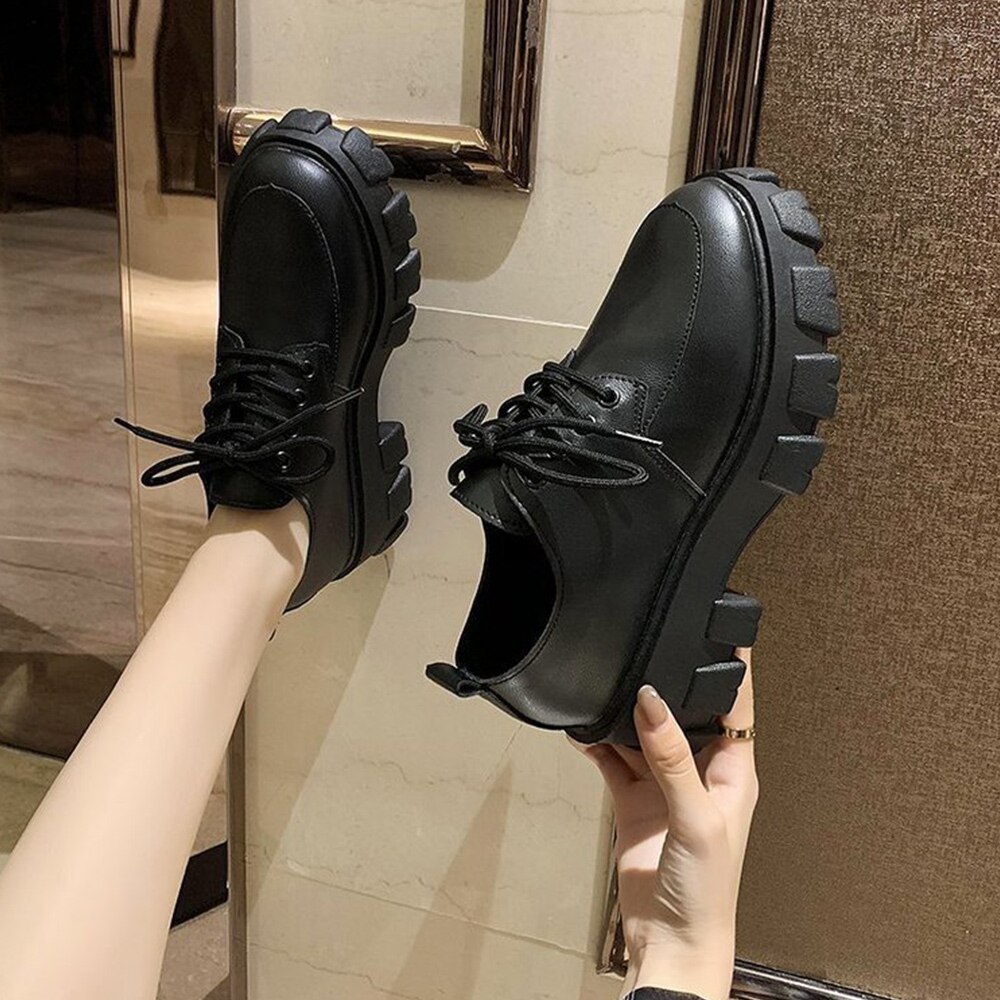 Zwarte Hoge Hakken Schoenen Vrouwen Pompen Wig Lakleer Platform Schoenen Vrouw Ronde Neus Mary Schoenen Mujer: B matte / 39