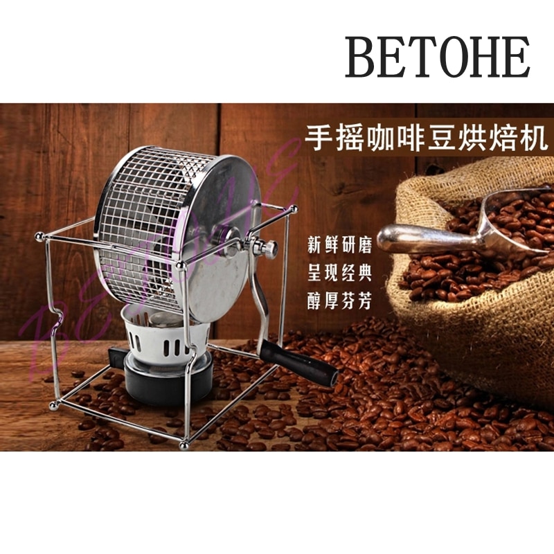 BETOHE Handle Coffee Bean Baked Machine Manual Beans Roaster Mini Baking Maker DIY Small Stainless Steel Rollers