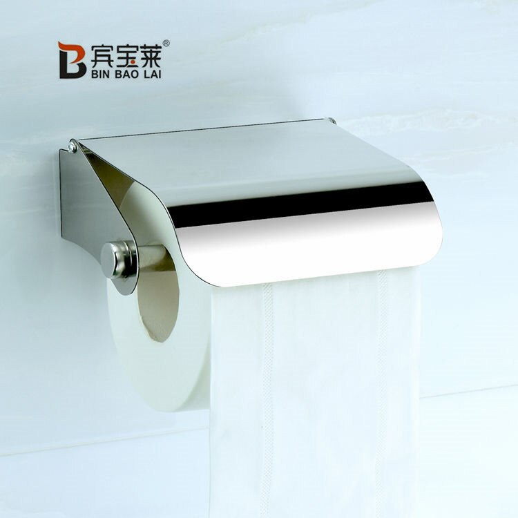 Stainless Steel European Style Holder Engineering Hotel Tissue Box Bathroom Side Toilet Paper Holder Circle juan zhi zuo Toilet