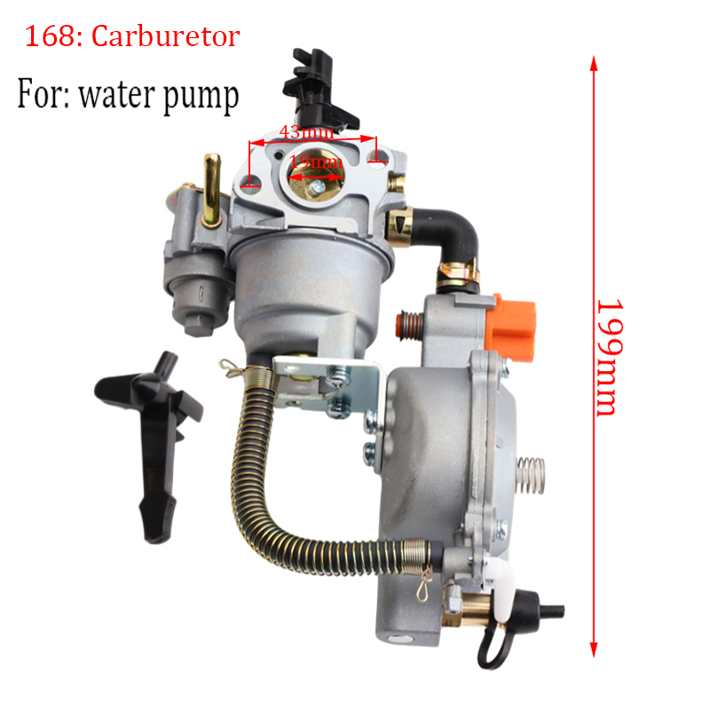 Kit de conversión de carburador 168 de doble combustible LPG NG para generador de gasolina 2KW 3KW 168F 170F GX200: Transparente