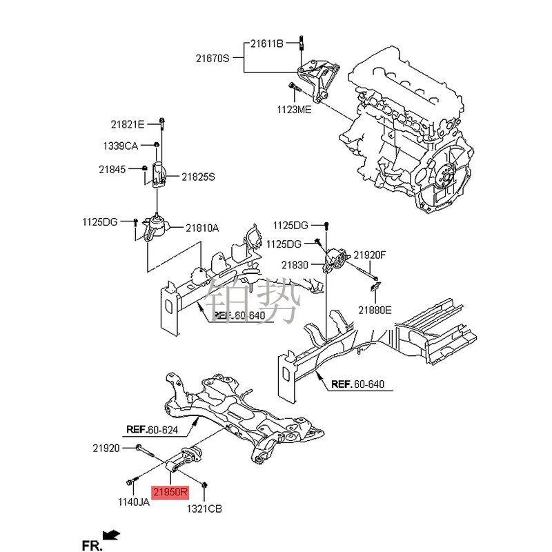 Car Roll Stopper Bracket -hyu nda iph ase one 1.6L1.8LK3 smart running K5 engine front bracket front paw pad