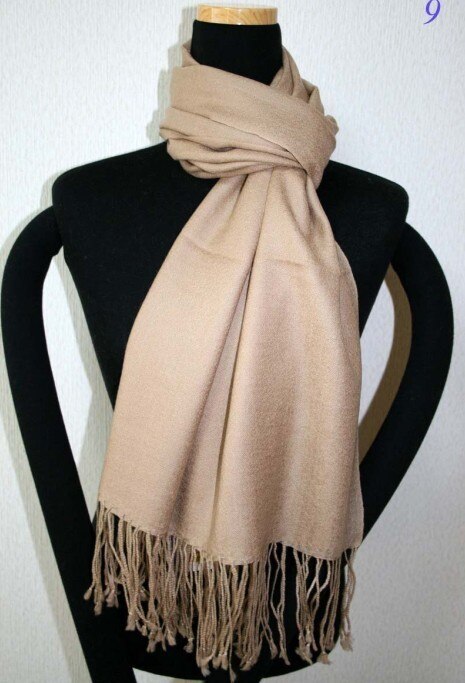 black Chinese dames Zijde Pashmina Shawl Sjaal Wrap Sjaals WS008-S: Beige Apricot