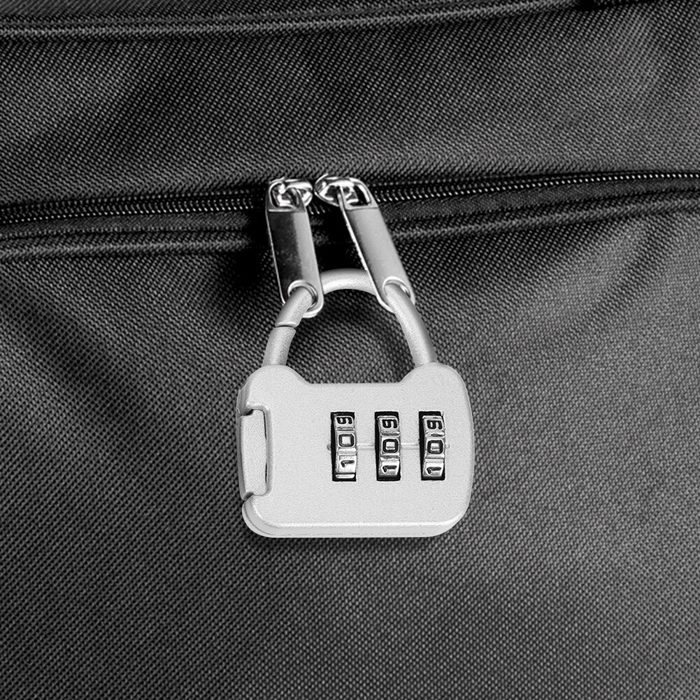 Portable 3 chiffres combinaison sac à dos Mini transport mot de passe serrure matériel fixation rétractable et mécanisme d'attache de sécurité pour voyage sac à dos serrure cadenas