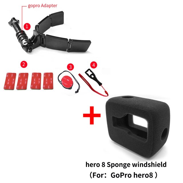 TUYU-soporte de montaje de barbilla para casco de motocicleta, para GoPro Hero 9, 8, 7, 5, SJCAM, SJ4000, DJI, OSMO, Eken, Insta360: For Gopro 8