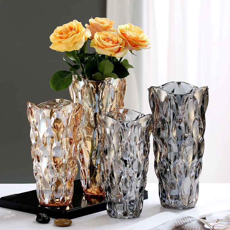 Bohemian Stijl Glazen Vaas 24.5Cm Grote Kristallen Vazen Voor Bloemstuk Voor Thuis Woonkamer Badkamer Keuken Tafelblad Decor