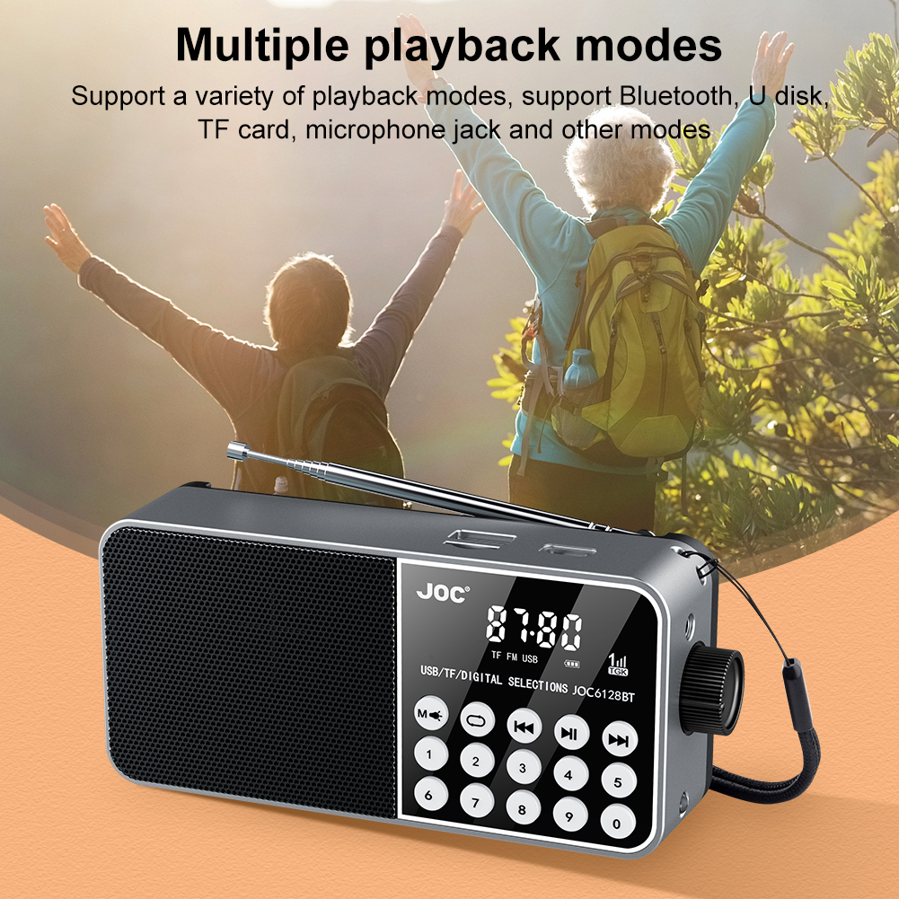 Mini Portable Radio Bluetooth-Compatible Broadcasting Player Radio USB Charging Wireless MP3 Radio for Emergency Hurricane
