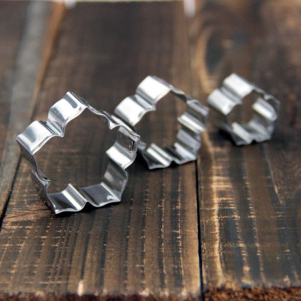 LINSBAYWU 3 sztuk/partia piękny kwiat ciasto formy ze stali nierdzewnej petunia goździki kosmos Cookie nóż kremówka narzędzie robić dekoracji ciast