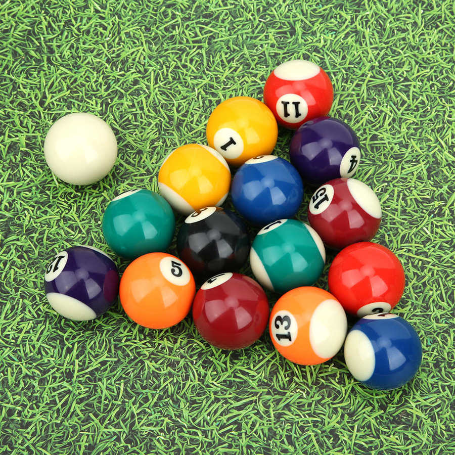 16 stk børne billard bordkugler sæt 38mm harpiks små pool kø bolde komplet sæt legetøj mini pool bord tilbehør
