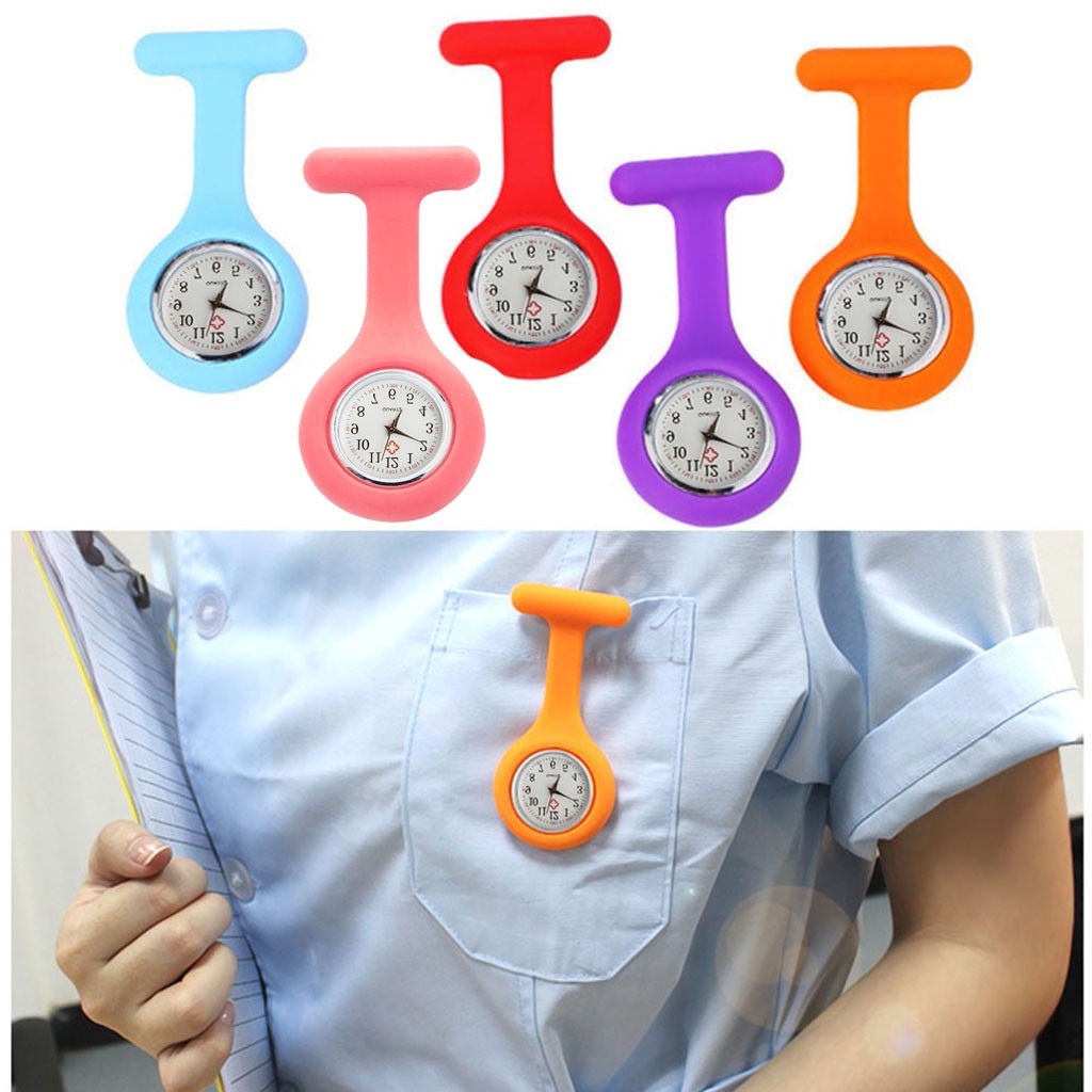 Taschenuhr Damen Digitalanzeige Zifferblatt Clip-an Analoguhr fob Krankenschwester Brosche Stift Hängetasche Elektrische Uhr Modeuhren