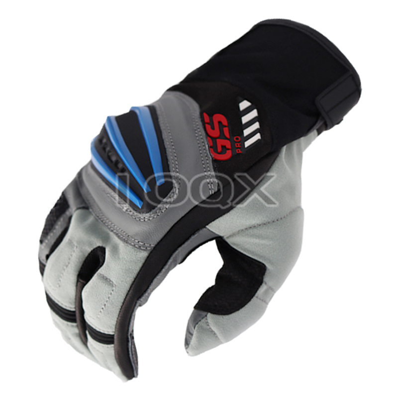 Schwarz-rot Moto-Cross-Rallye-Handschuhe für GS 1200, Motorrad Radfahren Team Rennen, Lederhandschuhe: Blau / XL